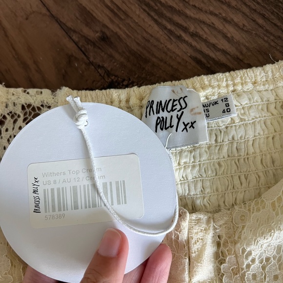 Princess Polly withers floral crop top in cream - Picture 3 of 5